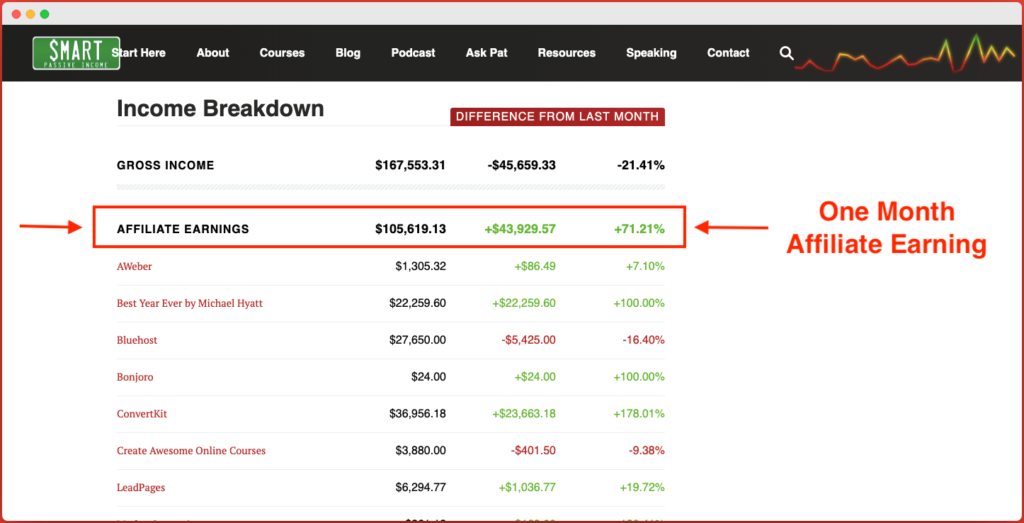 One Month Affiliate Earning of Smart Passive Income - Top Bloggers income