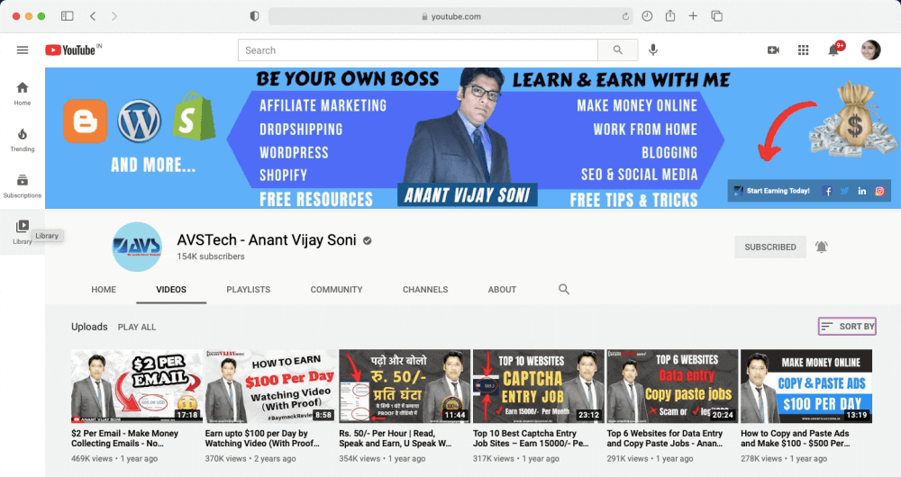 My Youtube Channel - Avstech - Anant Vijay Soni - Anantvijaysoni.in