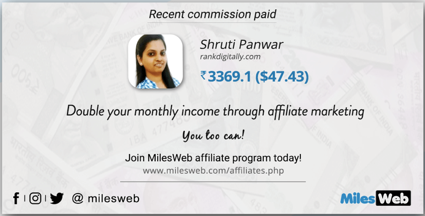 MilesWeb Affiliate Program - Refer and Earn Upto INR 25K 1