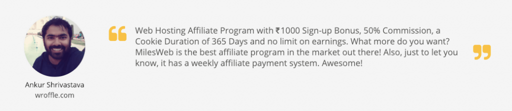 MilesWeb Affiliate Program Review 1