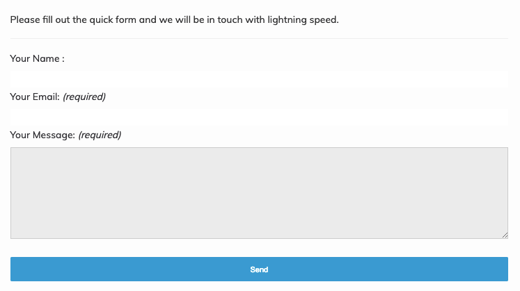 Contact Form page for Blogger