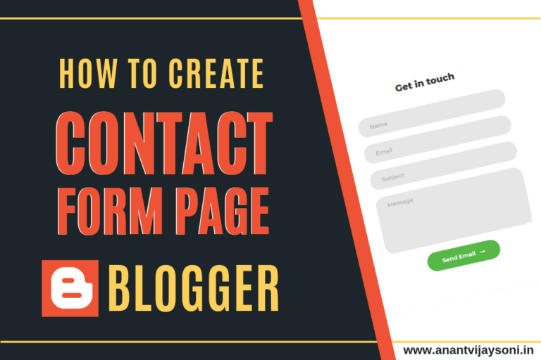 How to create contact form page in Blogger?