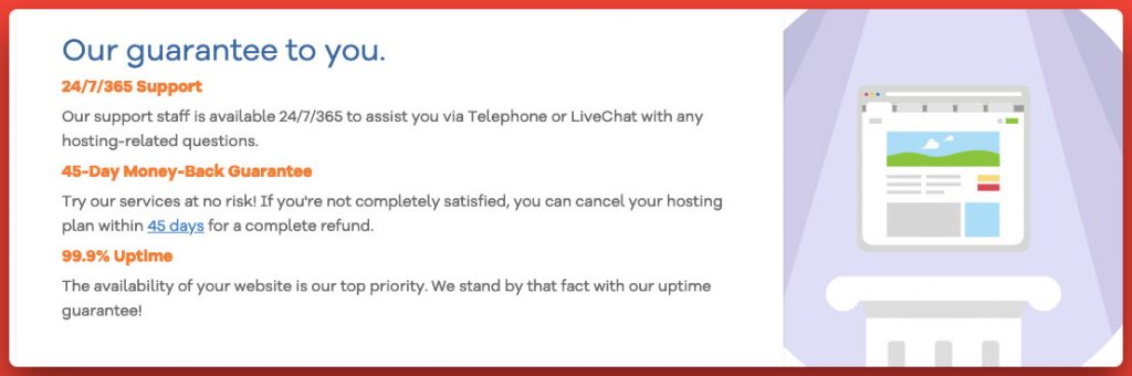 Hostgator Guarantees to customers