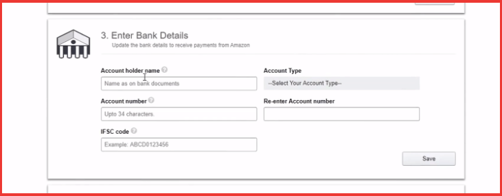 Bank Account Details - Dashboard - Sell on Amazon