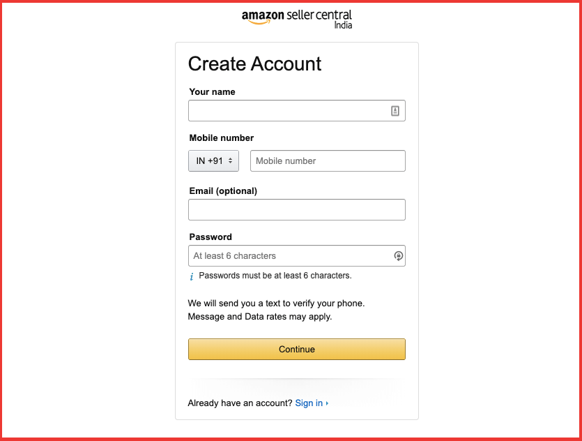 Create an account on amazon seller central - Sell on Amazon