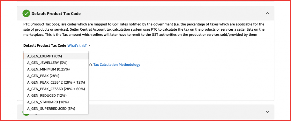 Default Product Tax Code - Dashboard - Sell on Amazon