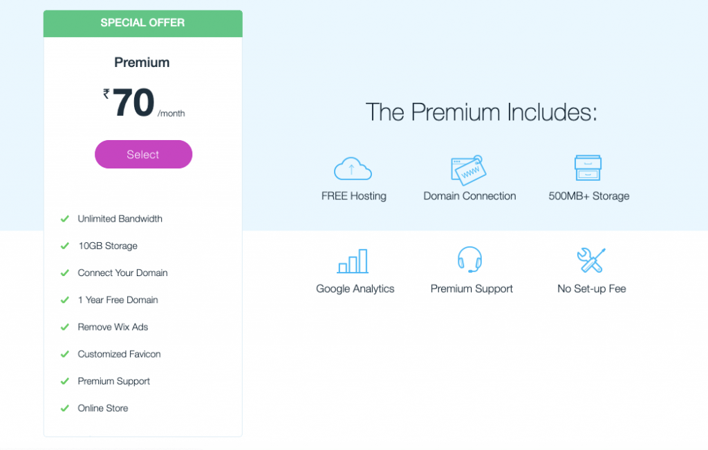 Wix Pricing and plans