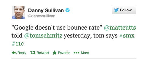 Tweet of Danny Sullivan, the SEO Guru of SearchEngineLand