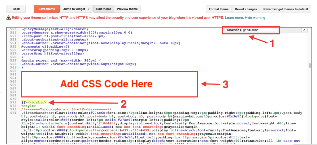 Add CSS code here - Table of content for Blogger and Blogspot