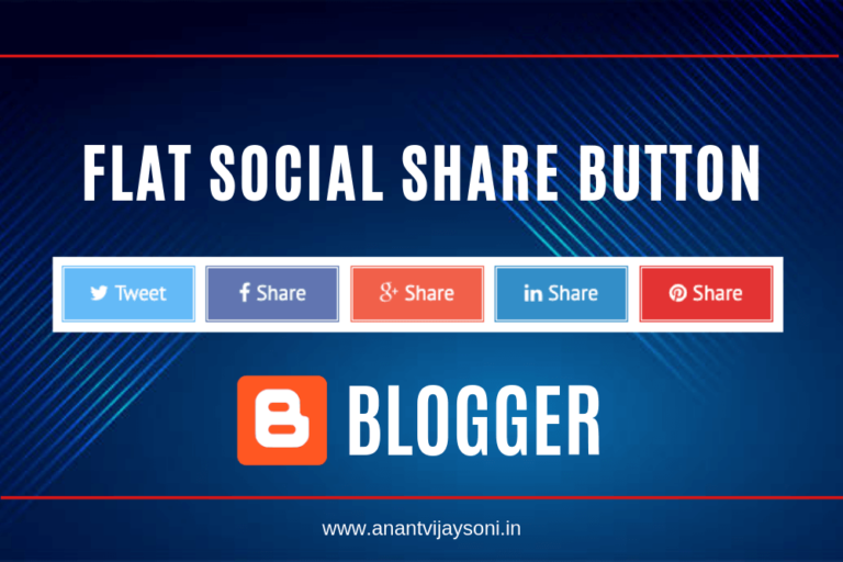 How to Add Flat Social Share Button To Blogger/Blogspot