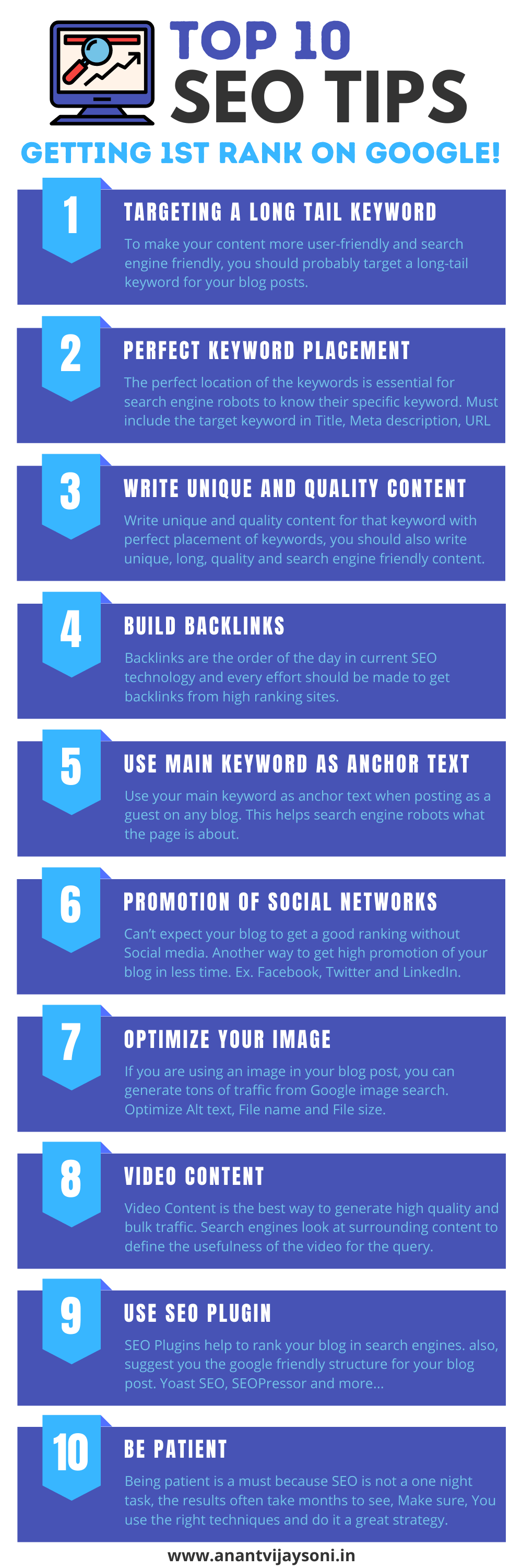 Top 10 SEO Optimization Tips_ Getting 1st Rank on Google! [Infographics]