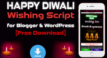 Happy Diwali Wishing Script for Blogger & WordPress [Free Download]