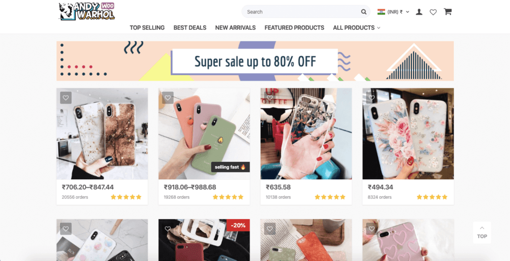 Andy Warhol Woo - Best WordPress Dropshipping theme by Alidropship