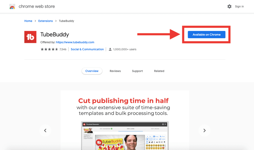 2. Add to Chrome - TubeBuddy Chrome Extension