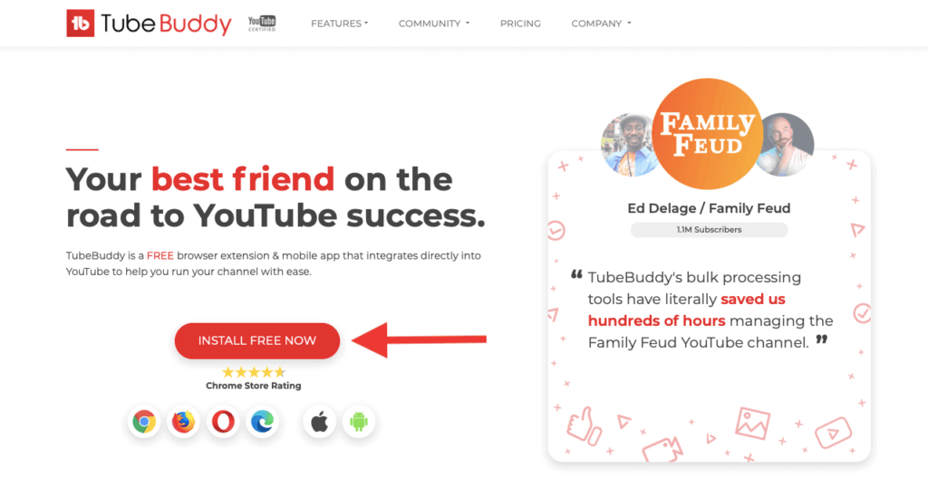 1. Install TubeBuddy Google Chrome Extension