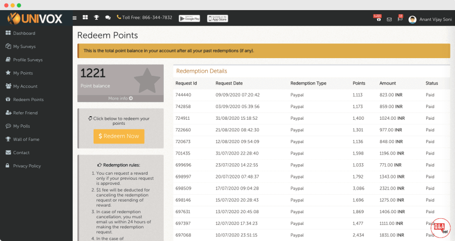 Univox Community Payment Proof - Earn money by completing surveys