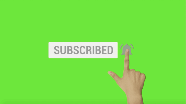 Subscribe Button and Bell Icon with Hand