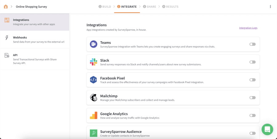 SurveySparrow Apps and Integrations