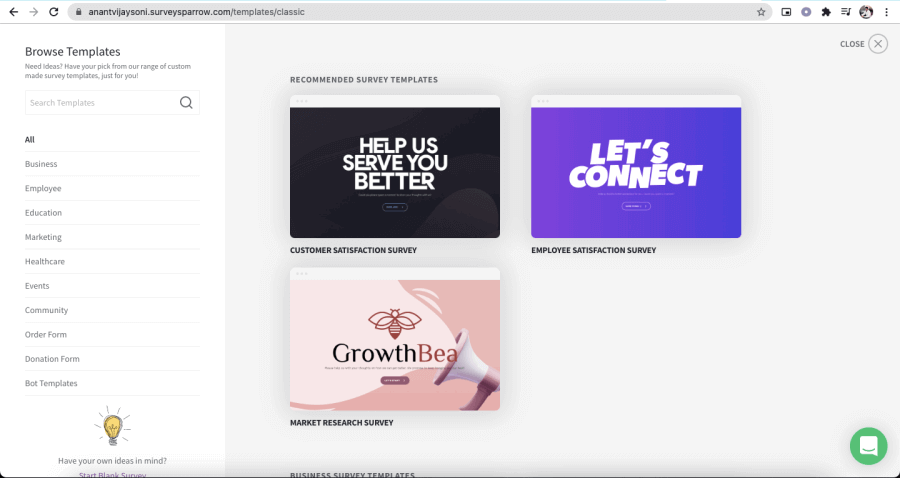 SurveySparrow Survey Templates