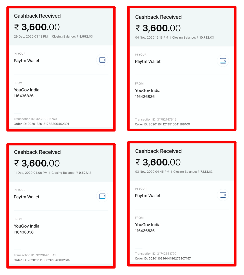 YouGov India Payment Proof
