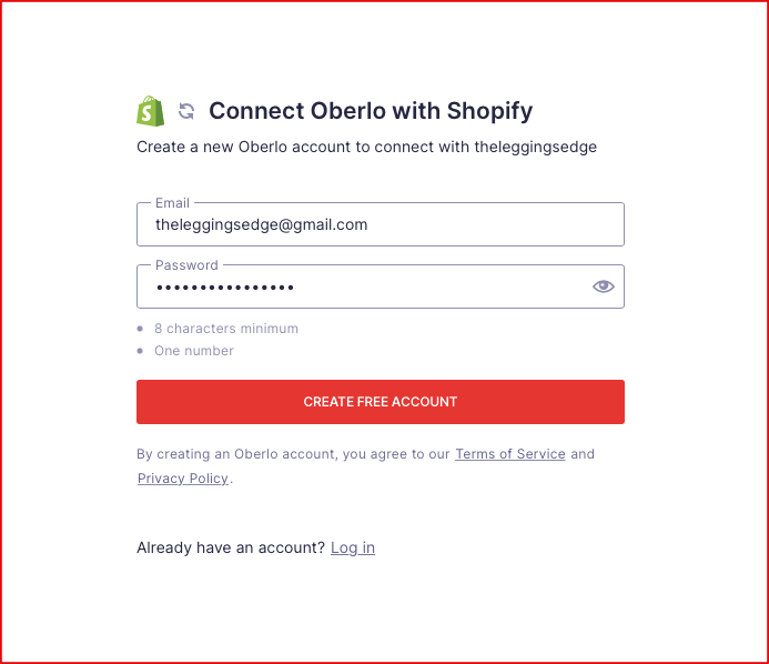 Create a Oberlo account and connect with dropshipping store