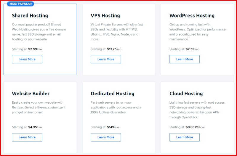 DreamHost Web Hosting Plans