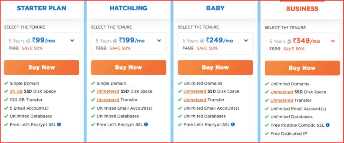 Hostgator Shared Hosting Plans India