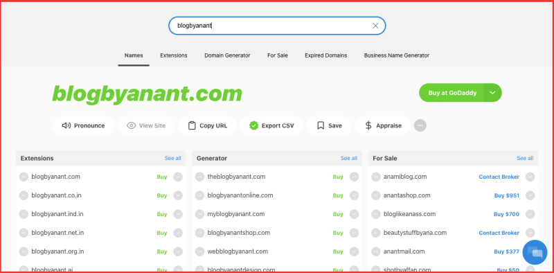 Instant Domain Search