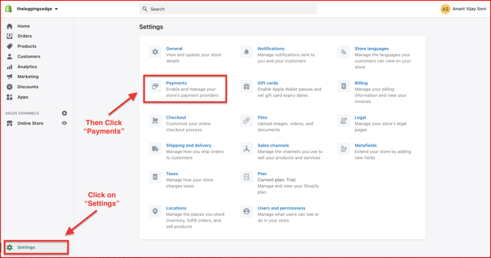 Shopify Payment Setting and Setup