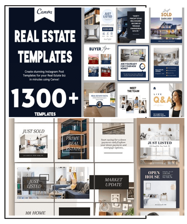 1300+ Real Estate Instagram Templates (Editable Canva Templates)