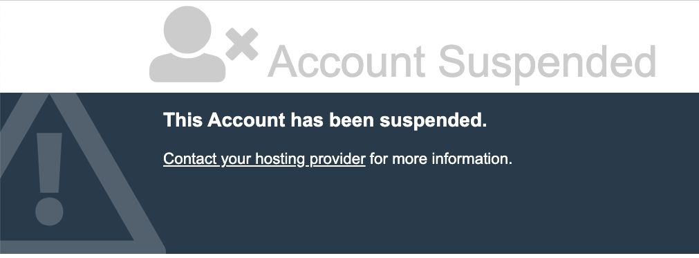 When I Open My Website Show Account Suspended